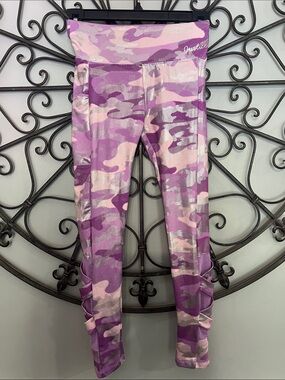 Justice Pink & Purple sparkle Camo Leggings